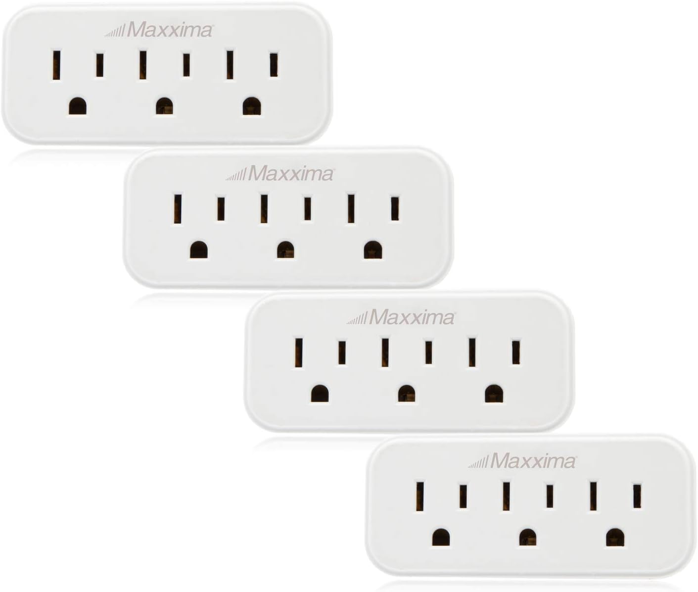 Maxxima 3 Grounded Multi Outlet Adapter Wall Plug, Turn one outlet into