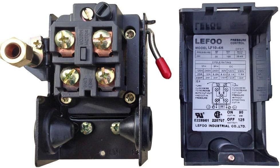 lefoo PRESSURE SWITCH CONTROL AIR COMPRESSOR 140 175 1 PORT HEAVY