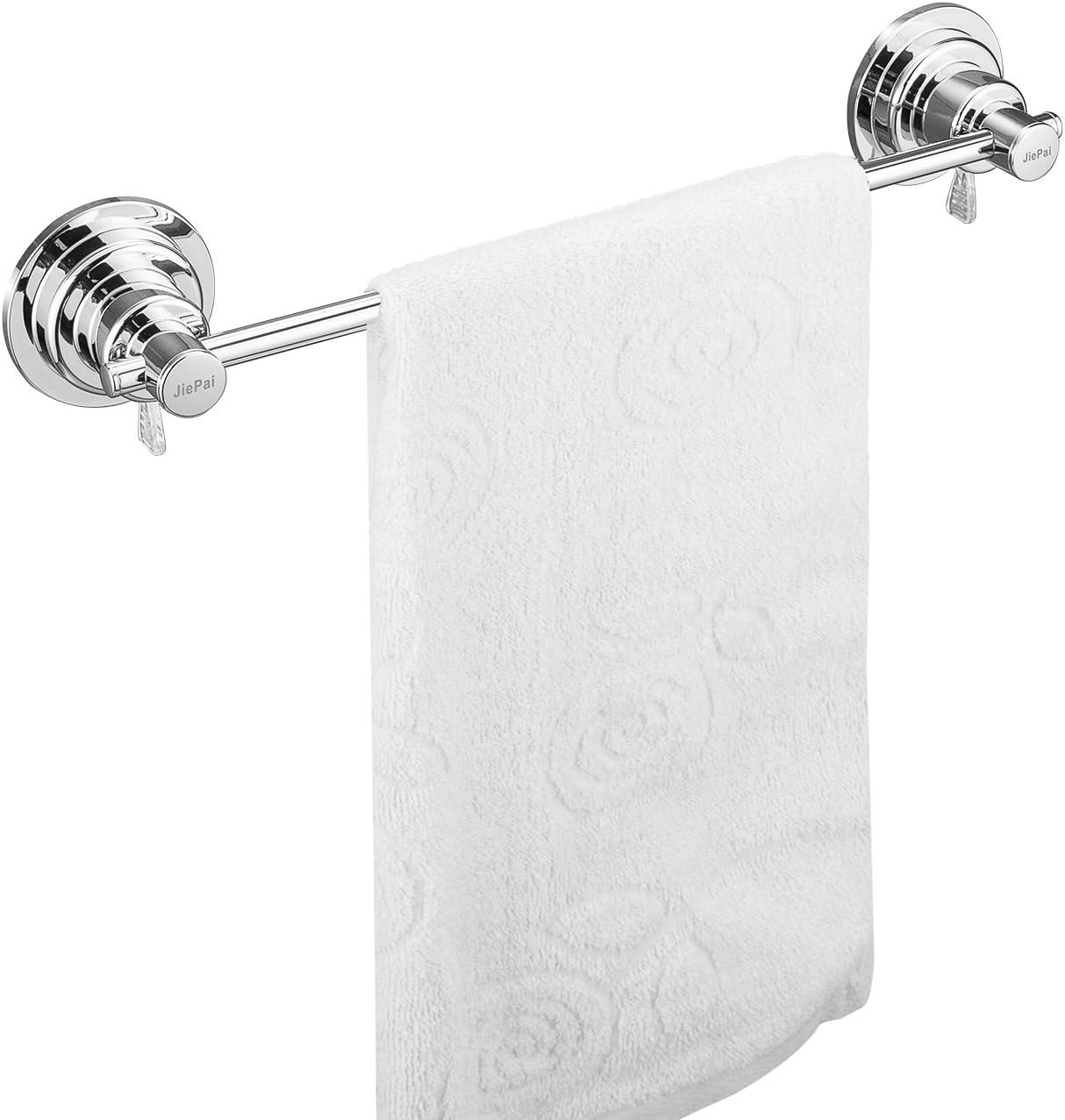 JiePai Suction Cup Towel Bar 16 Inch,Removable Vacuum Suction Towel