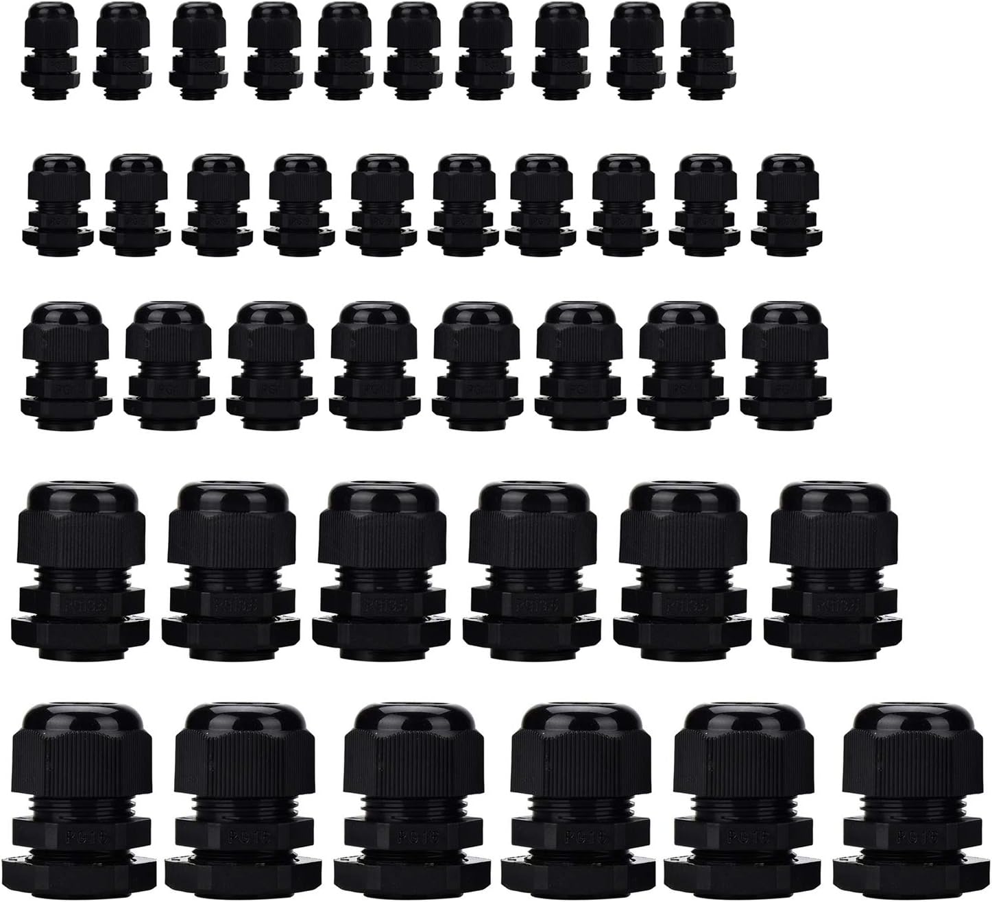 KINGFINGER 40 Pack Plastic Cable Glands Waterproof Joints,Wire Cable