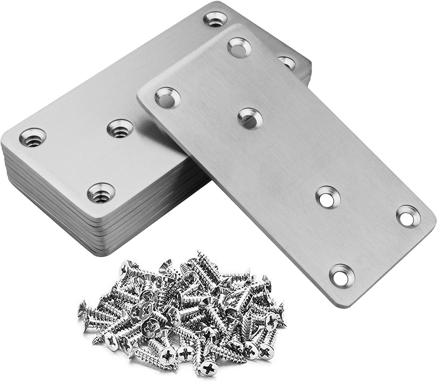 MOUNTAIN_ARK 10 Pack Flat Mending Plate 201 Stainless Steel Straight