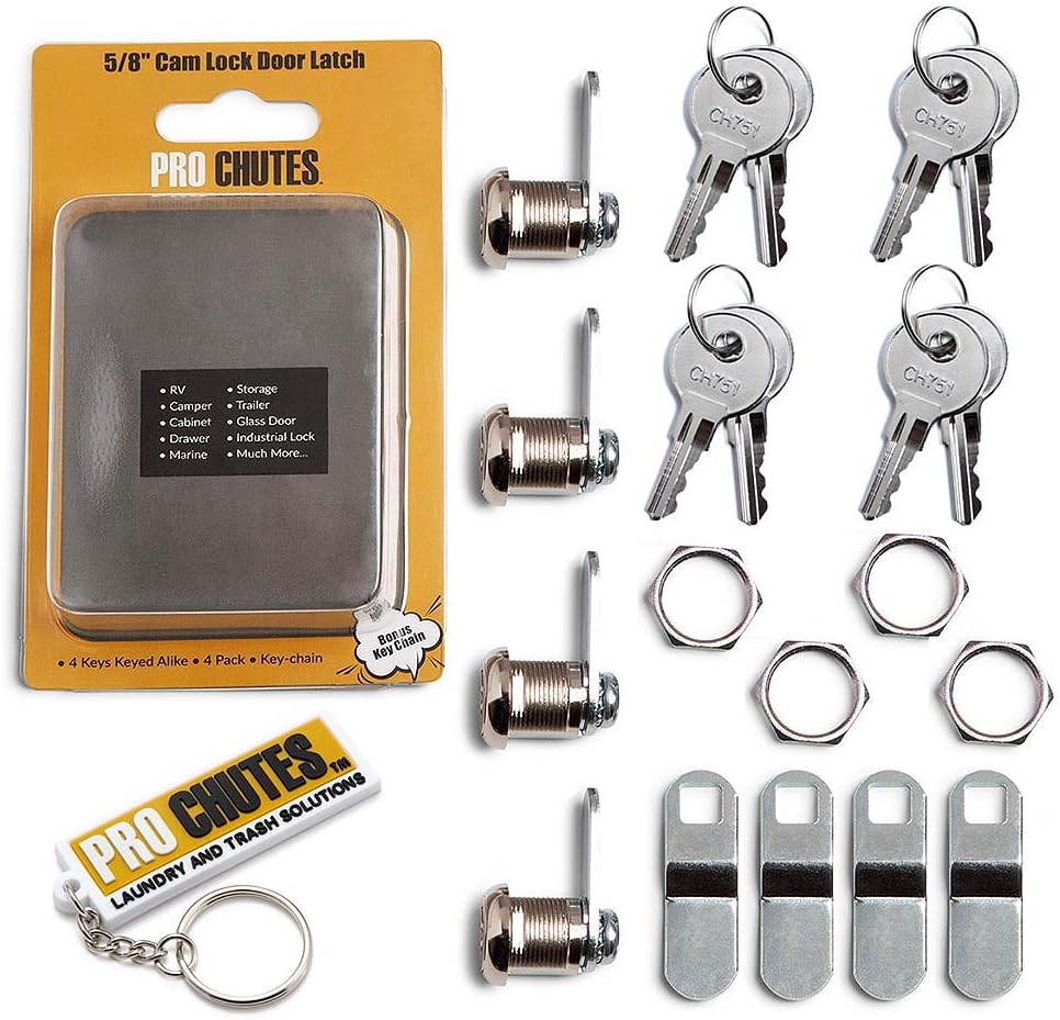 Pro Chutes Cam Lock Door Latch with 5/8" Cylinder Keyed Alike for RV