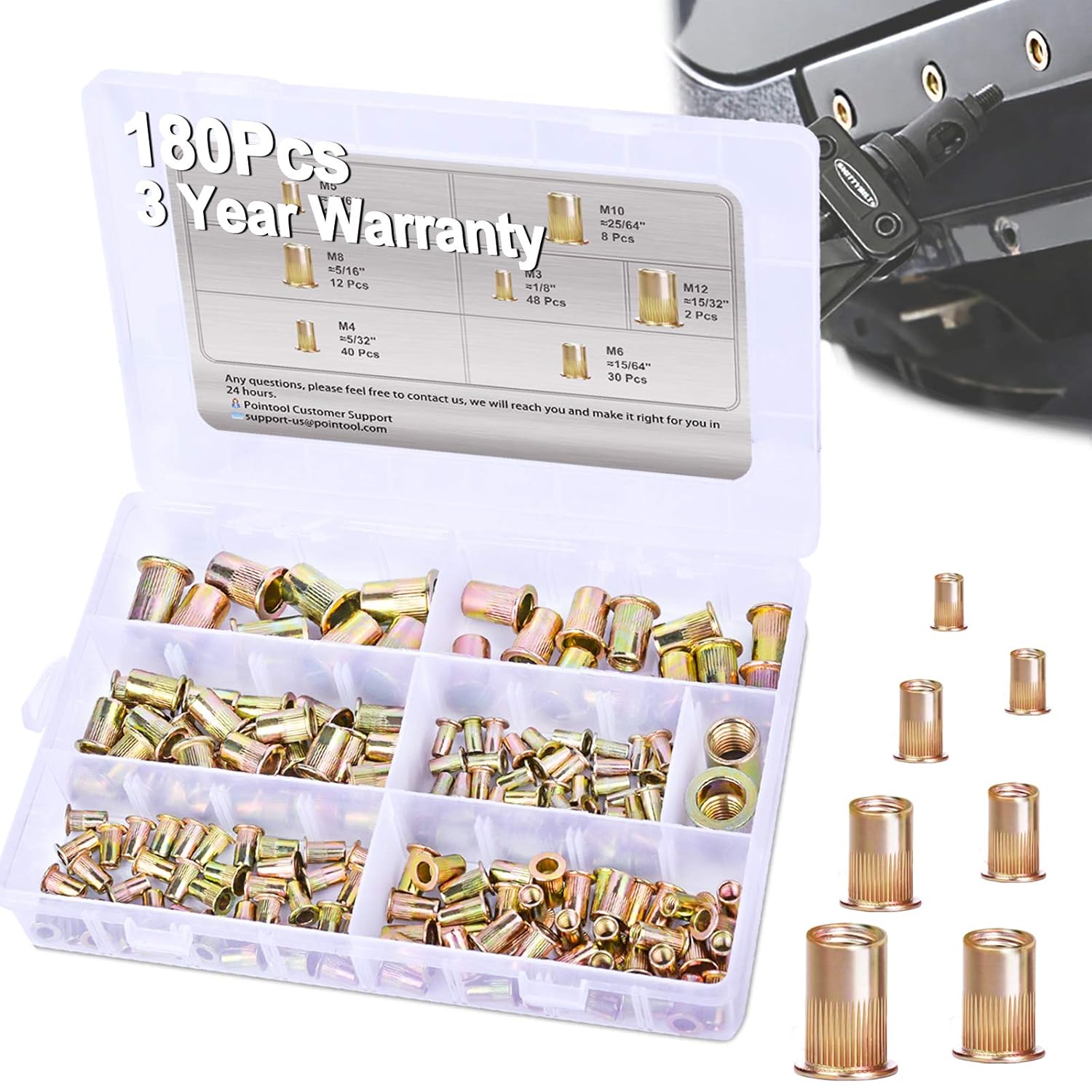 Generic Rivet Nuts180pcs Nutsert Kit Metric Rivnuts Nut Sert Kits