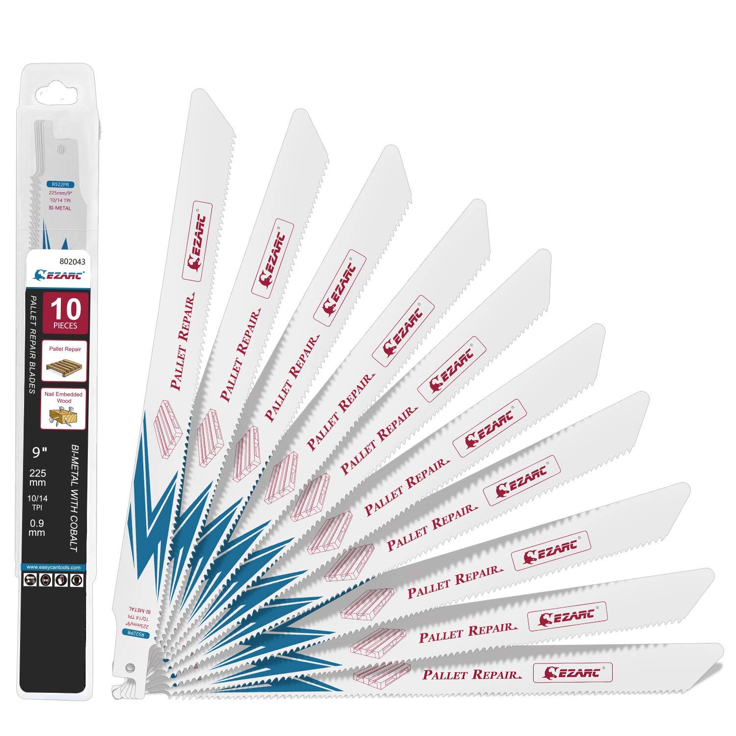 Generic EZARC 9Inch Reciprocating Saw Blades, Heavy Duty BiMetal with