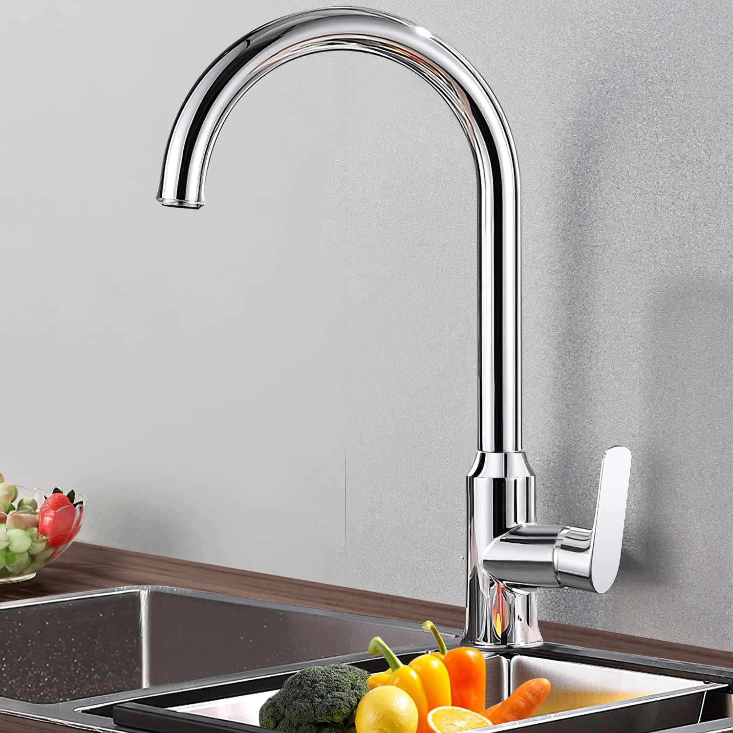 YITAHOME Bar Faucets Single Hole, SplashProof Chrome Bar Sink Faucet