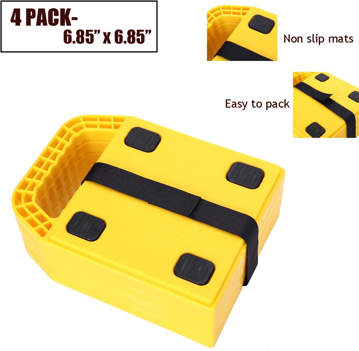 Homeon Wheels RV Jack Pads Camper Chock Blocks Trailer Leveling Jack