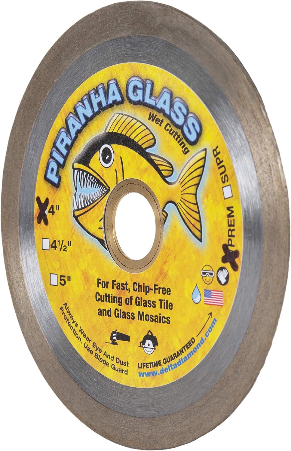 DELTA DIAMOND PRODUCTS INCORPO Piranha Glass Super Fine 4Inch Glass