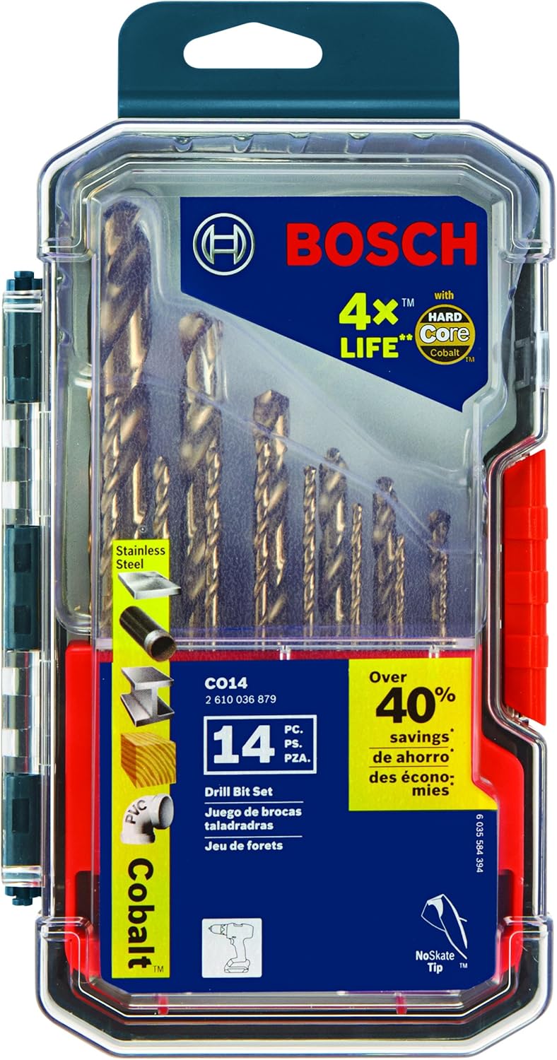 Bosch 14 Piece Cobalt Metal Drill Bit Set CO14