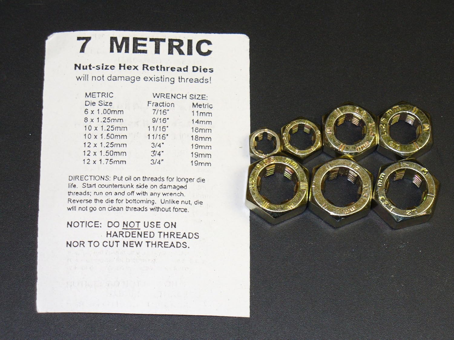 Generic Metric Thread Chaser RETHREADING DIE Set M6mm 8mm 10mm 12 